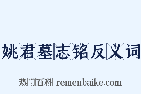姚君墓志铭反义词是什么意思的图片